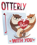 Otterly In Love With You Valentine's Day Card 3D Cutting Edge Greeting Cards