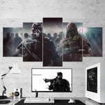 TOPRUN Wall art picture 5 pieces Modern Painting Prints on canvas Tom Clancy's Rainbow Six Siege Mute And Kapkan For Living Room Decoration Poster 150 x 80cm Frame
