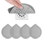 AiQInu 4 Pcs Protection de Drain de Silicone, Filtre Evier de Cuisine avec Ventouse, Filtre Cheveux Douche pour Cheveux Baignoire, Douche, Vidange, Cuisine, Bain