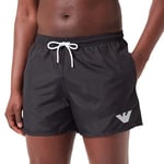 Emporio Armani Men's Essential Eagle Logo Swim Boxer Trunks, Black, 50