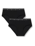 sloggi womens 24/7 100 Midi Full Brief (Pack of 2), Black (Black 0004), 14 (Manufacturer Size: L)