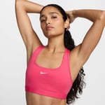 Nike Sport Bh Swoosh Light Support - Rosa/vit Dam, storlek Large