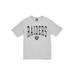 LAS VEGAS RAIDERS New Era Cap NFL T-Shirt surdimensionné en Satin avec écusson Logo Gris chiné Unisexe