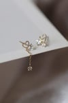 14k Gold Chain Love Heart Earrings