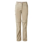 Craghoppers Womens NOSILIFE Pro Convertible Trousers Short Leg Mushroom (UK12)