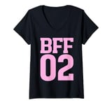 Womens BFF 02 Best Friends Matching Bestie Friendship Day For Women V-Neck T-Shirt