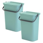 WELL HOME MOBILIARIO & DECORACIÓN Set of 2 Moda Bin 10 L Sage with Handle