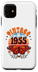 Coque pour iPhone 11 70 Ans Année 1955 Papillon Femme 70eme Anniversaire 1955