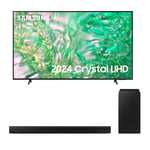 Samsung UE50DU8000KXXU 50 Inch DU8000 4K Crystal UHD HDR Smart TV 2024 With HW-B550XU 2.1ch Soundbar & Subwoofer