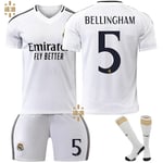 24-25 Real Madrid Bellingham 5 Hemmafotbollströja Ny säsong Senaste Vuxen Barntröja Fotbo-WELLNGS Adult XL（180-185cm）