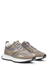 BOSS Mens Jonah Runn Mixed-Material Trainers with Suede and Branded Trims Size 8