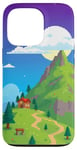 Coque pour iPhone 13 Pro Art rétro de paysage de pixels 8 bits pour les joueurs