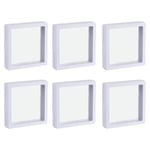 Floating Thin Film Display Box, ABS Frame Case 7cm x 7cm x 2cm White Pack of 6