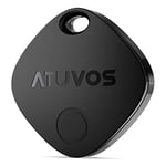 ATUVOS Key Finder Localisateurs D’Objets Bluetooth Lot de 1, Fonctionne avec l’app Localiser Apple (Uniquement iOS), Batterie Remplaçable, Air Traceur Tag pour Valises/Portefeuilles/Clés/Sacs, Noir