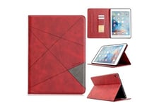 Magunivers Housse et étui pour tablette Etui en pu motif géométrique avec support rouge votre apple ipad air 2/air (2013)/ipad 9.7 pouces (2018)/(2017)/pro (2016)