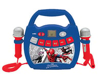 Lexibook, Marvel Spider-Man, Portable karaoke digital player for kids, Microphones, Light effects, Bluetooth®, Record and voice changer functions, Blue, MP320SPZ