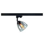 SLV PARA CONE | Système d'éclairage à 3 phases, spot de rail, spot LED, spot de plafond, système de rail, éclairage intérieur | GU10, max. 25 W noir/verre