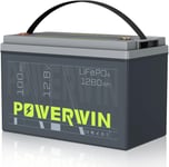 Powerwin BT100 12.8V 100Ah LiFePO4 litiumbatteri (med blåtann) for båt  hytte  campingvogn og bobil (forbruk)