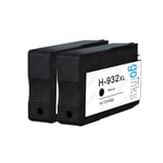 2 Black Ink Cartridges for HP Officejet 6100 6600 6700 7110 7510 7610 7612