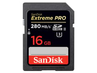 Sandisk Minneskort SDl 16GB Extreme Pro UHS-II SDHC 280/250MB/s