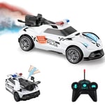 Pup Go RC Stunt Car Police Car for Boys and Girls Aged 3-8, Highlighting a Cool Mist Spray Design and Bright LED Lights, Durable All-Terrain Tires, Rechargeable, Ideal for Christmas and Birthday Gifts