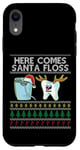 Coque pour iPhone XR Here Comes Santa Floss Dental Surgeon Christmas Dentist