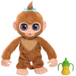 Just Play Singe Peanut interactif en Peluche furreal, Singe en Peluche de 38 cm de Haut avec Fonctions sonores, Jouets pour Enfants de 4 Ans et Plus