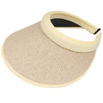 CLAPE Casquette Visière en Paille Visières de Soleil Respirant Anti-UV Visière de Golf Tennis Extérieur Chapeaux de Visière Respirant Visor Hat for Women