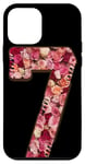 Coque pour iPhone 12 mini Sept roses florales avec chiffres et expressions artistiques