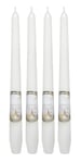 Dekohelden24 Lot de 4 bougies chandelier avec parfum floral blanc, orange et note de parfum patchouli, parfum fleurs blanches, dimensions : H x Ø env. 25 x 2 cm, 60 g