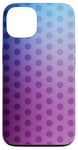 Coque pour iPhone 13 Dégradé de couleur bleu clair et violet à pois