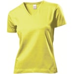 Stedman Classic V-Neck Women T-shirt Gul bomull Large Dame