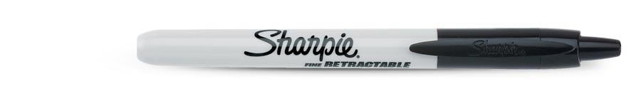 SHARPIE Retractable Permanent Marker Fine Tip 1mm Line Black (Pack 12) - S0810840