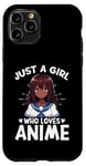 Coque pour iPhone 11 Pro Just a Girl Who Loves Anime Merch Afro-Américain Afro