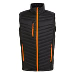 Regatta Mens Navigate Quilted Hybrid Gilet (Black/Orange Pop) material_Synthetic - Size 3XL