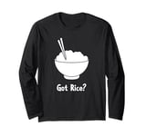 Cute Rice Design For Men Women White Food Cooker Rice Lover Long Sleeve T-Shirt