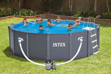 Piscine Hors-Terre Intex Graphite Hors Sol Rigida Rond Point CM 478X124H 26384