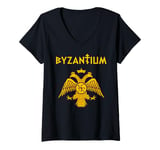 Womens Byzantium Orthodoxy Cross Byzantine Empire V-Neck T-Shirt