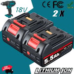 2x For Makita 18V 5.5Ah LXT Li-Ion BL1830 BL1850 BL1860 BL1815 Cordless Battery