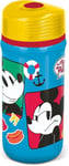 STOR TataWay in viaggio si cresce Disney Gourde bleue et jaune en plastique pour enfants Mickey Mouse Mickey Mouse 390 ml avec fermeture anti-goutte