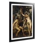 Big Box Art Framed Print of Peter Paul Rubens The Fall of Man Design | Wall Art Picture | Home Decor for Kitchen, Living Room, Bedroom, Hallway, Black, A2 / 24.5x18 Inch / 62x45cm