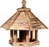 dobar® Green Label Brillo 18009FSCe Grande Mangeoire à Oiseaux en Bois Mangeoire Suspendue Mangeoire pour Oiseaux Sauvages 45 x 45 x 47 cm Flammée pour Montage sur Pied