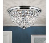 Orion DLU 1840/47-Kristallikattovalaisin PLAFOND 6xE27/40W/230V halkaisija 47 cm kromi