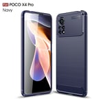 Xiaomi Poco X4 Pro 5G Carbon Fibre Case  Navy