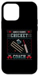 Coque pour iPhone 12 mini Pull de Noël moche pour entraîneur de cricket préféré du Père Noël