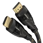 HDMI Cable 4K – with A.I.S Shielding, Nylon braiding – 15m – Designed in Germany (supports all HDMI devices like PS5/Xbox/Switch – 4K@60Hz, High Speed HDMI cord with Ethernet, black) by CableDirect