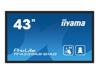 Iiyama Prolite Tf4339as-B1ag - 43" Diagonal Klass (42.5" Visbar) Led-Bakgrundsbelyst Lcd-Skärm - Digital Skyltning - Med Inbyggd Mediaspelare Och Pekskärm (Multitouch) - 4K Uhd (2160P) 3840 X 2160 - Svart Ram Med Matta Ytor