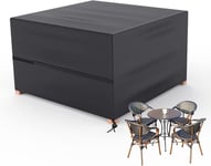 Housse Imperméable Pour Meubles De Jardin En Tissu Oxford Robuste, Anti-Uv, Indéchirable Pour Table Cube En Rotin (126 X 126 X 74 Cm)