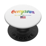 Georgetown Gothic Design Lgbtqai+ rainbow Version PopSockets PopGrip Adhésif