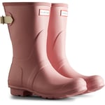 Hunter Womens Short Back Adjustable Patterned Wellingtons - Pink - Size UK 4